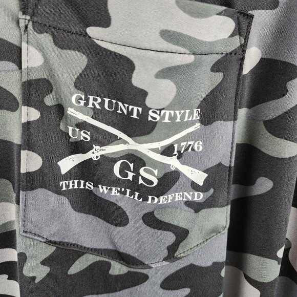 Grunt Style Hoodie Mens 3XL Multi Camo This Will Defend Overwatch L/S Pullover - Picture 5 of 9